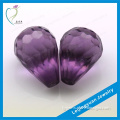 Low price purple tear drop shape natural bead gems stones